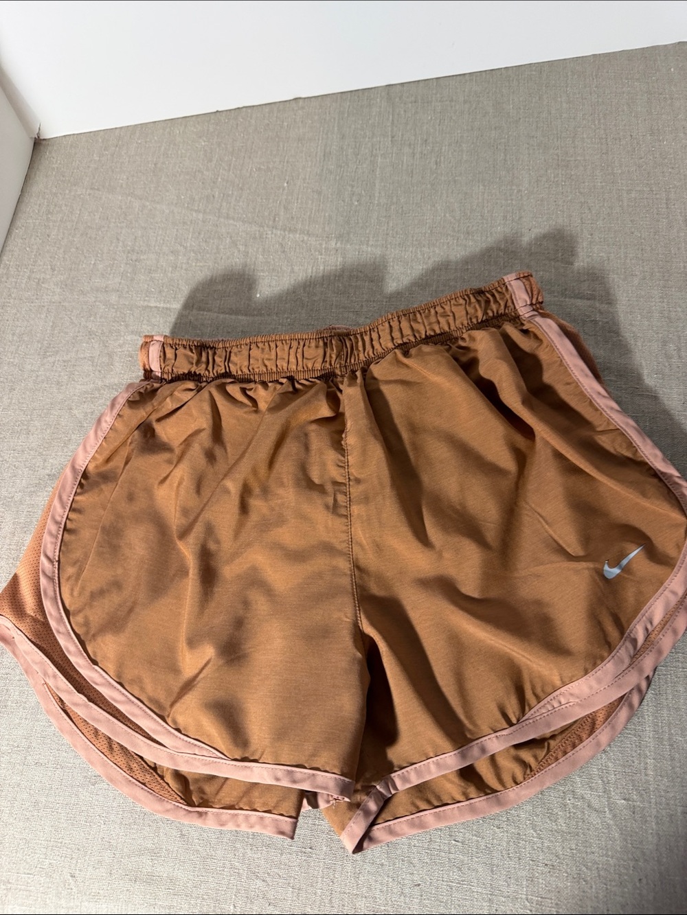 Nike Women's Brown with Peach Trim Athletic Shorts. WS109